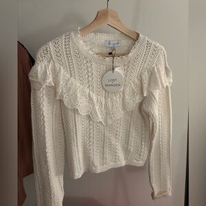 Lost + Wander Cream Knit Top- NWT